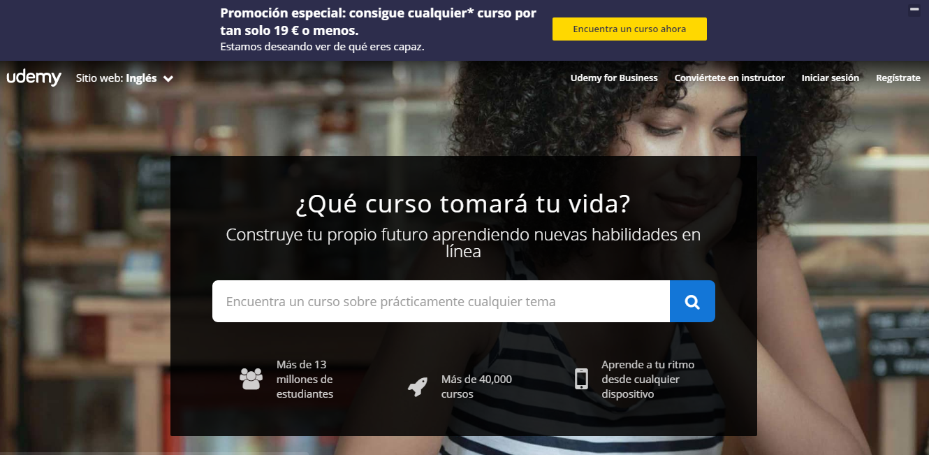 espacios de formación digital:Udemy