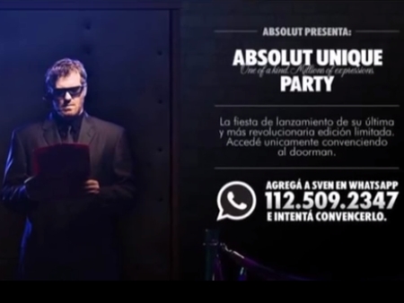 campañas en WhatsApp: Absolut