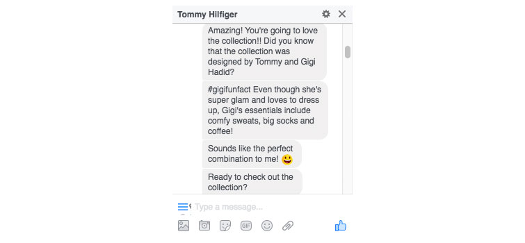 chatbot de tommy hilfiger