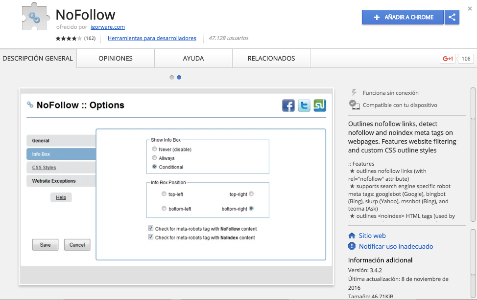 extensiones de Chrome para marketing digital No follow