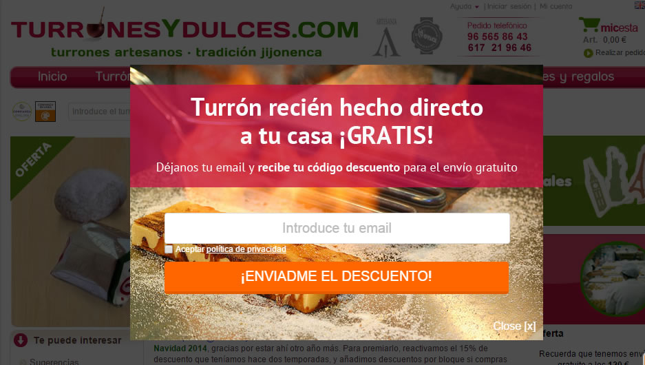 hacer crecer la lista de suscriptores: Turrones y dulces