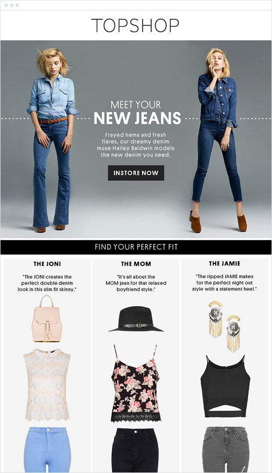 email marketing para retener clientes: Top Shop