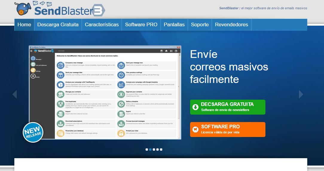 software para envío masivo de correos electrónicos: Sendblaster