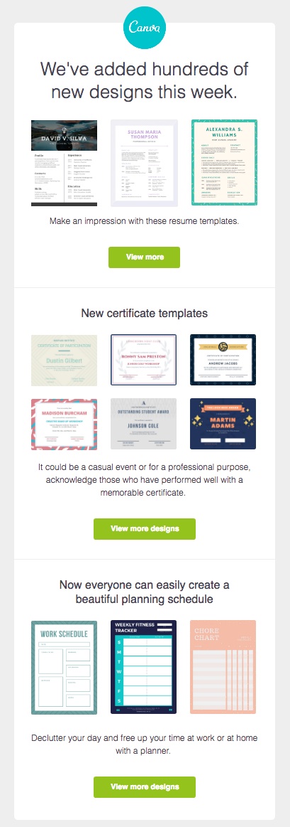 newsletters para incrementar las conversiones: Canva