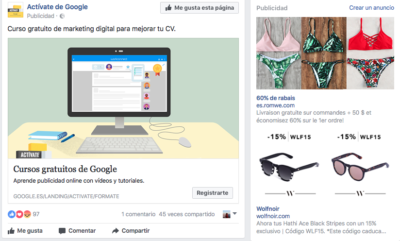 formatos publicitarios en facebook