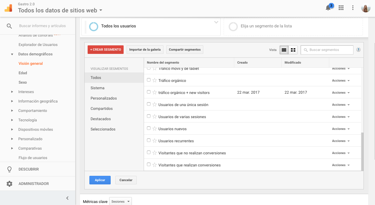 Segmentación avanzada en Google Analytics, ¿Qué es?