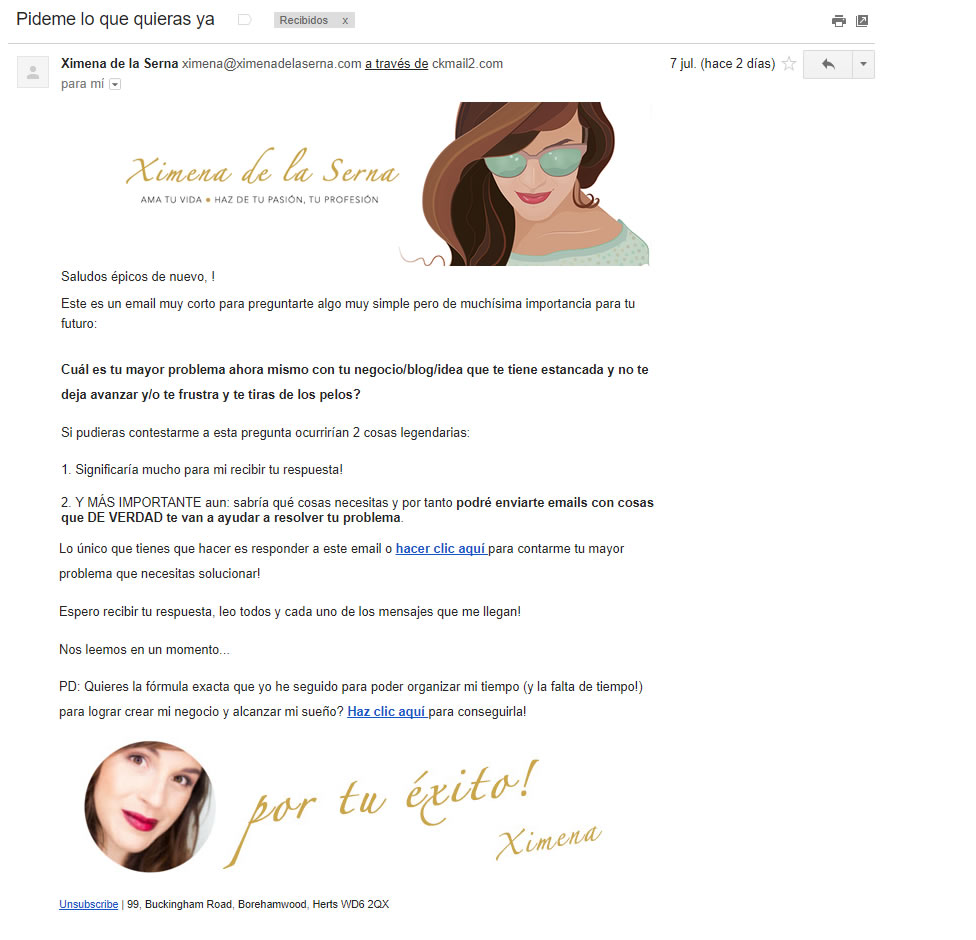 Ximena de la serna: newsletters personalozadas