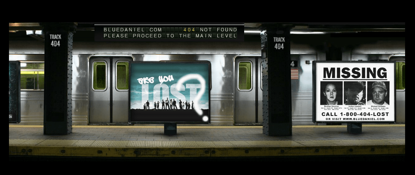 ejemplos de páginas 404: Blue Daniel