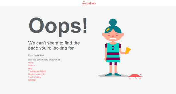 ejemplos de páginas 404: AirBnb
