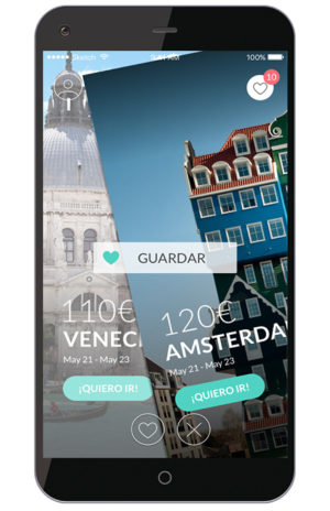 App de El Viajero Fisgón: guardar o descartar destino