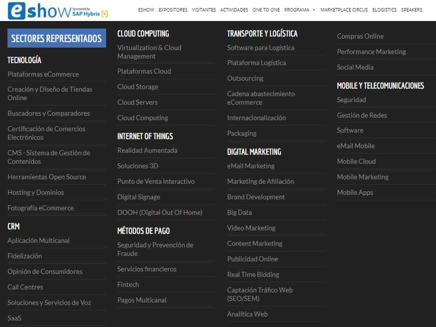 sectores presentes en eShow