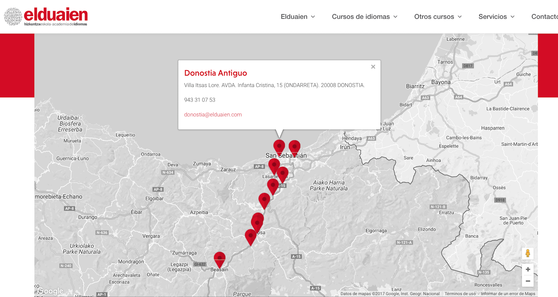 El contacto debe estar visible