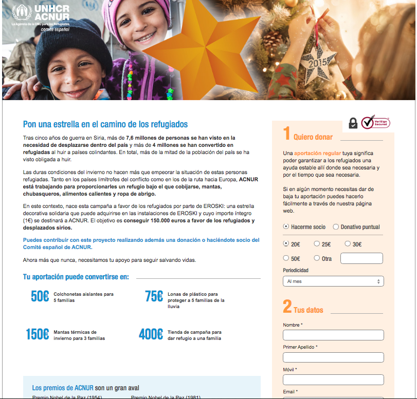 Campaña Estrella solidaria de Acnur