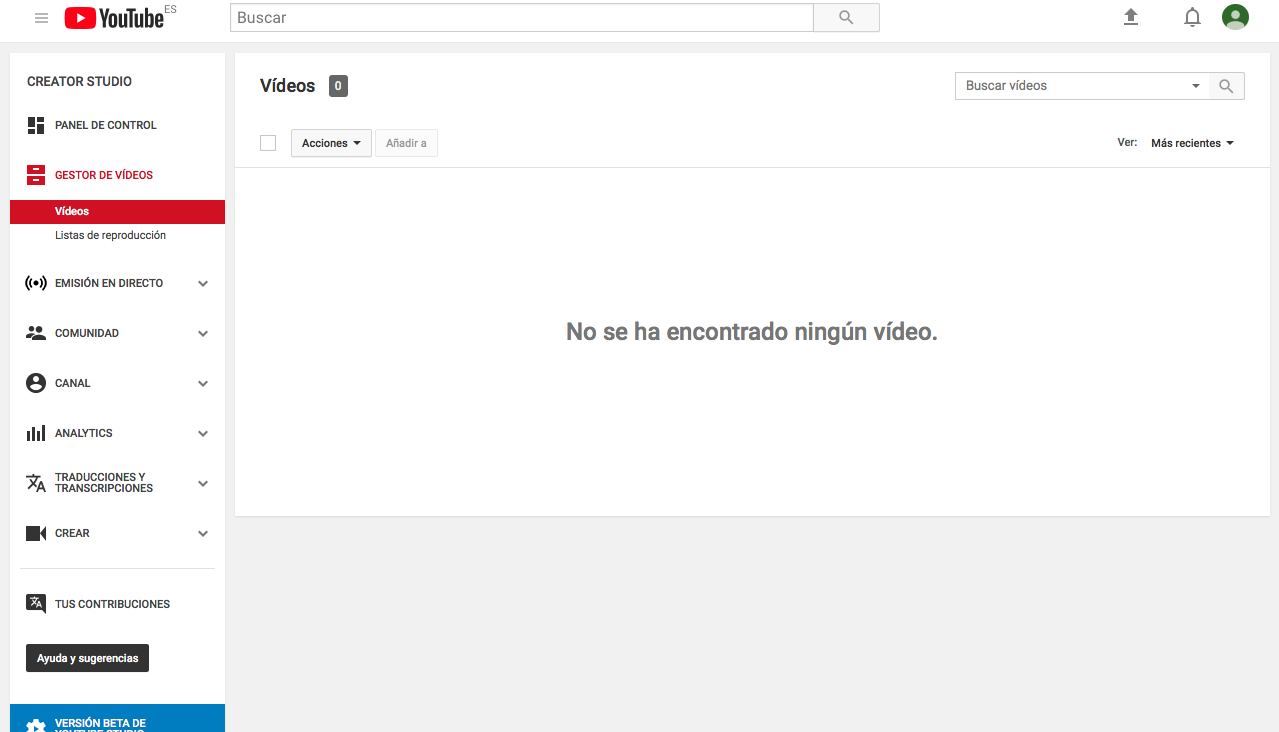 crear un canal de Youtube