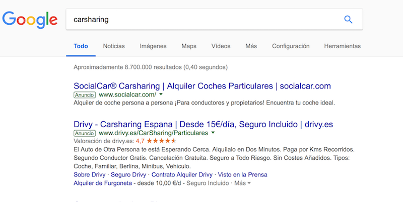 estrategias de performance marketing para empresas de movilidad y carsharing SEM