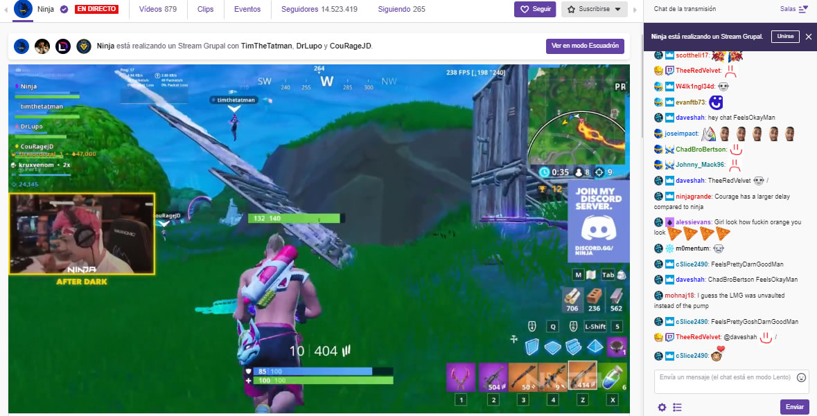 Canal de Twitch de Ninja
