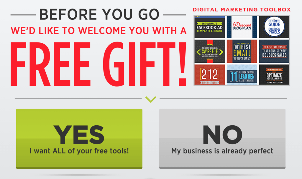 contenidos pop up de lead magnet