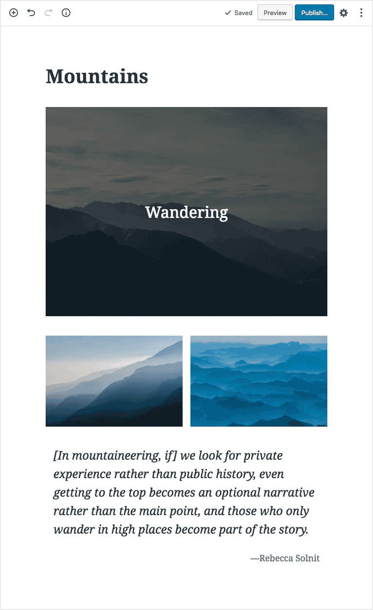 Gutenberg WordPress editor