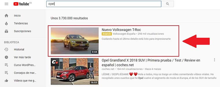 campaña de Google Ads en Youtube