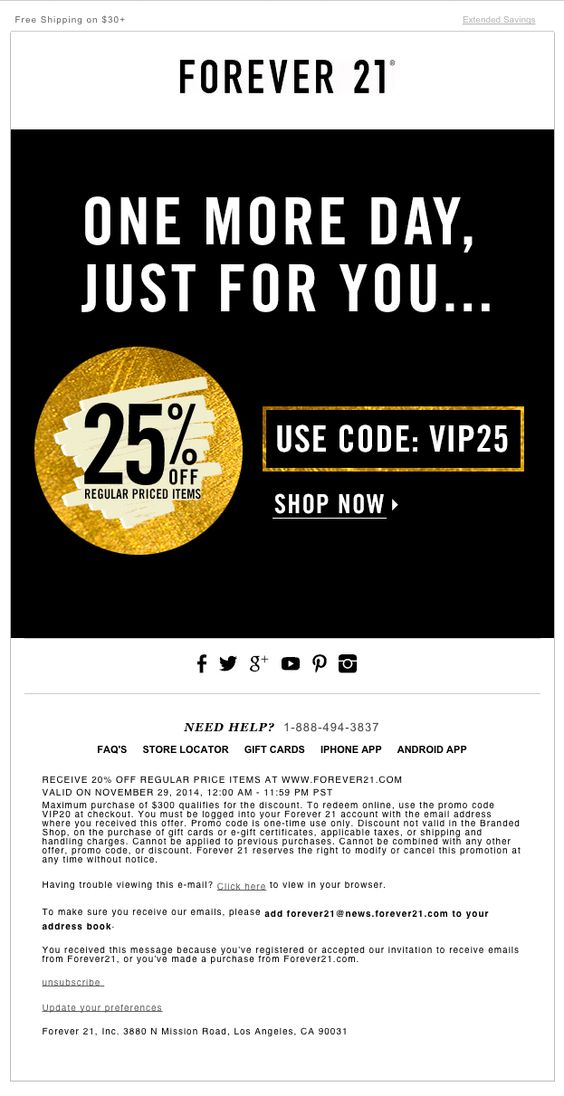 Forever 21 – ‘Just For You’