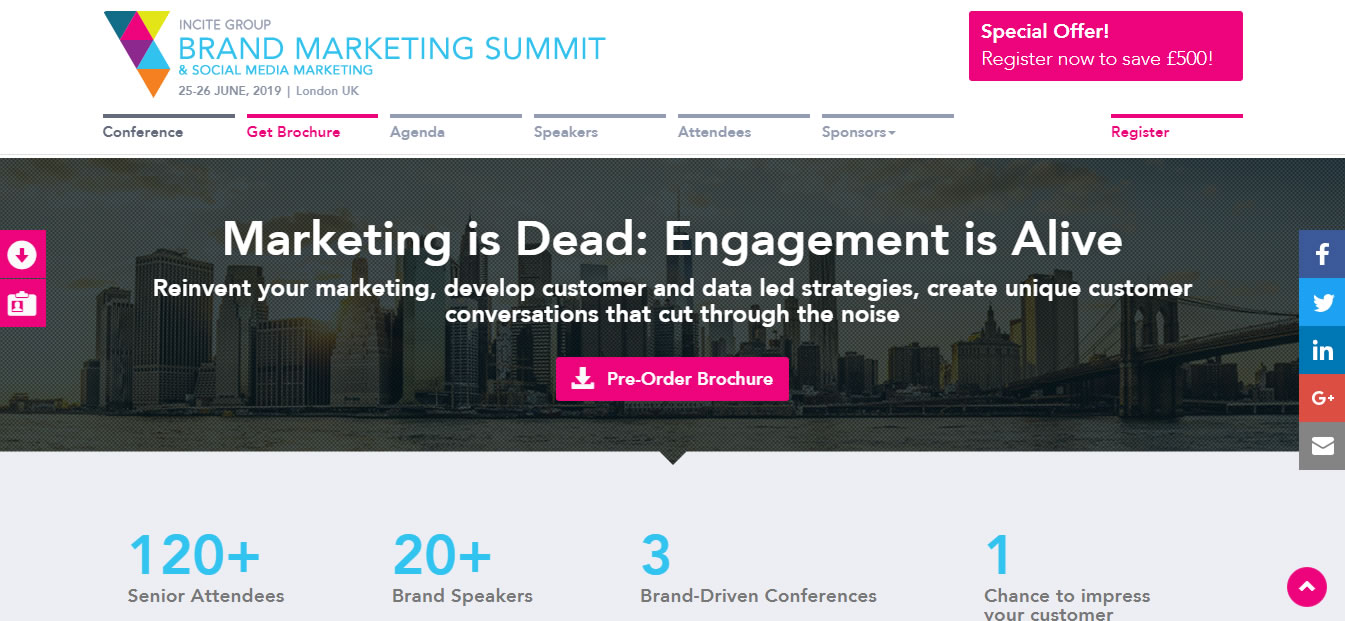 eventos de Marketing Digital en Europa de 2019 - The Brand Marketing Summit: Europe