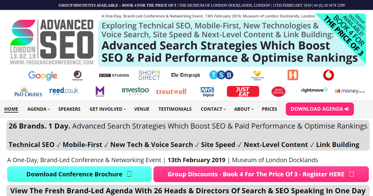 eventos de Marketing Digital en Europa de 2019 - The Advanced Search Conference