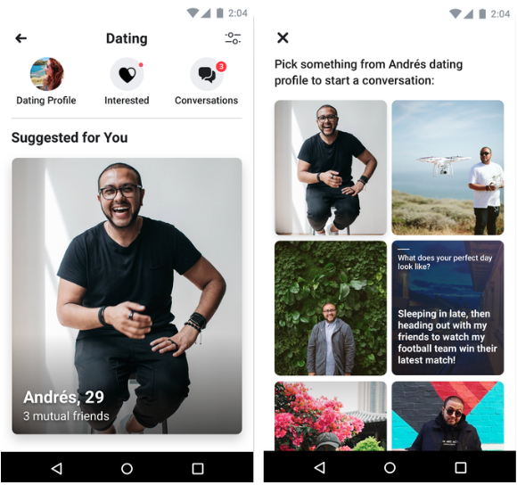 Facebook Dating perfil