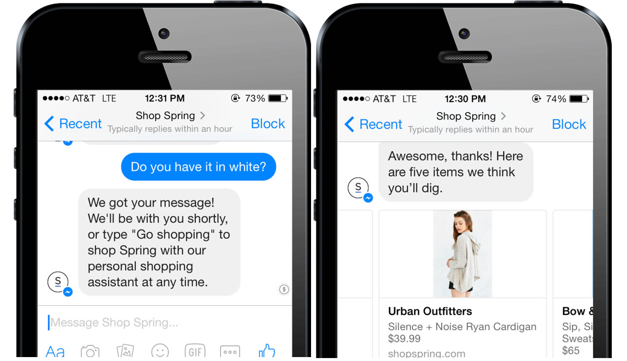 chatbot en Facebook Messenger disponibilidad