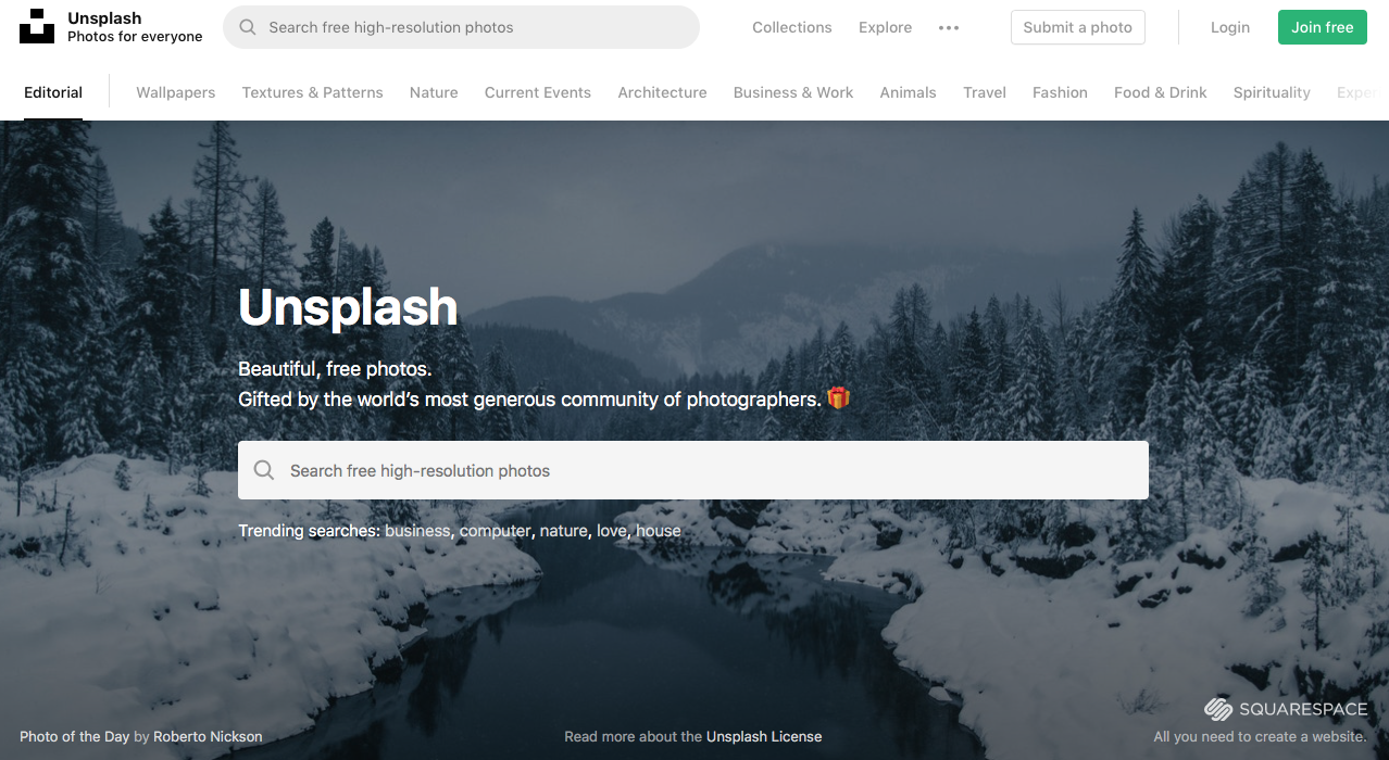 herramientas de Social Media unsplash