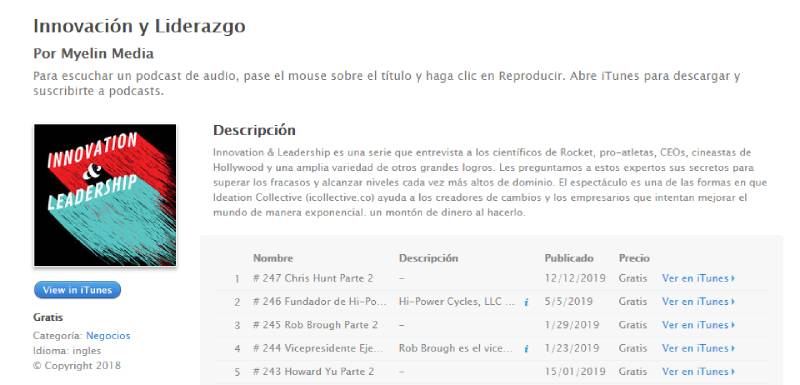 Podcast sobre Business innovation and leadership