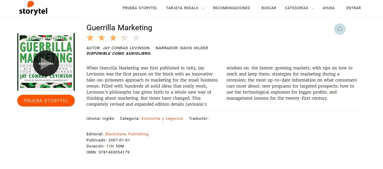 Los mejores audiolibros sobre marketing en español: Guerrilla Marketing