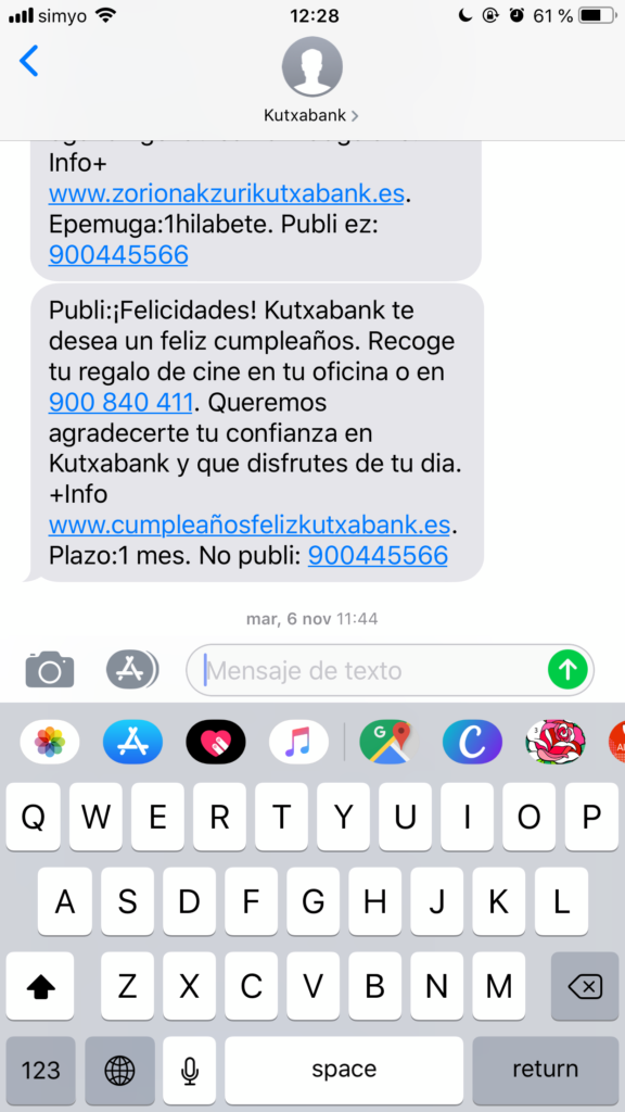 SMS Marketing para el sector bancario felicitar