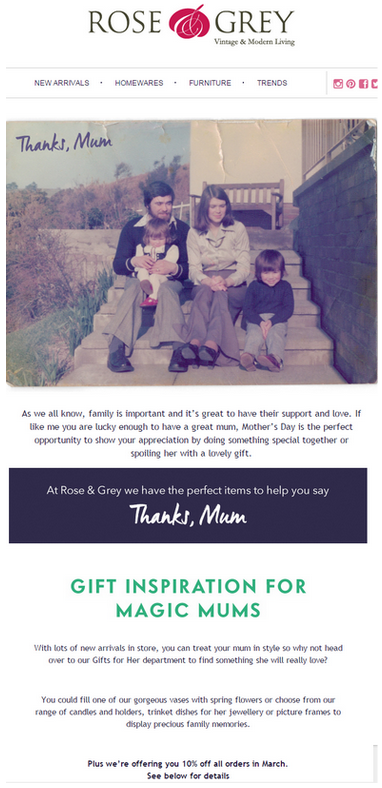 campañas efectivas para el Día de la Madre email