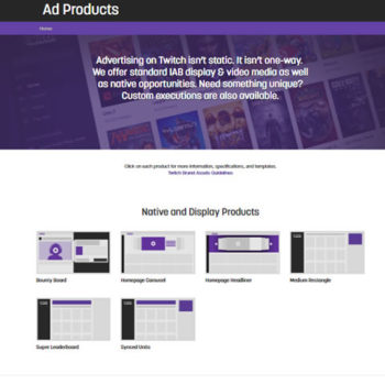 campaña de publicidad en Twitch