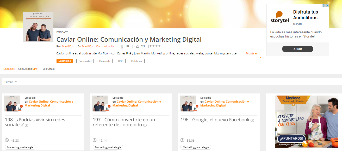 podcasts de marketing digital para escuchar en la playa: caviar online