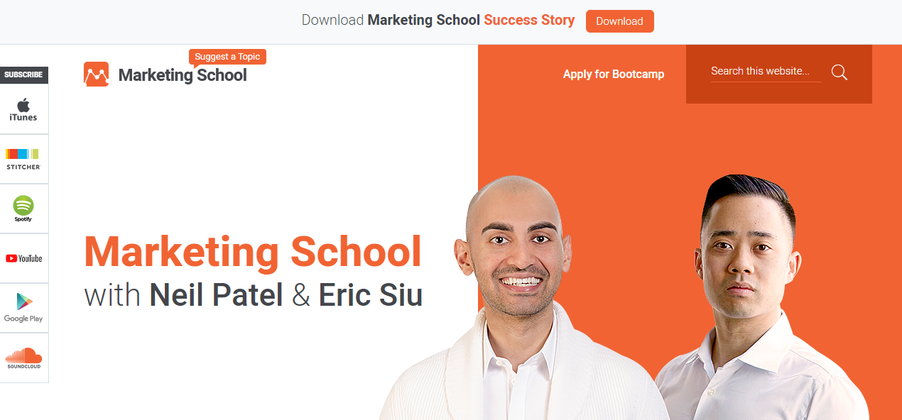 podcasts de marketing digital para escuchar en la playa: Marketing School