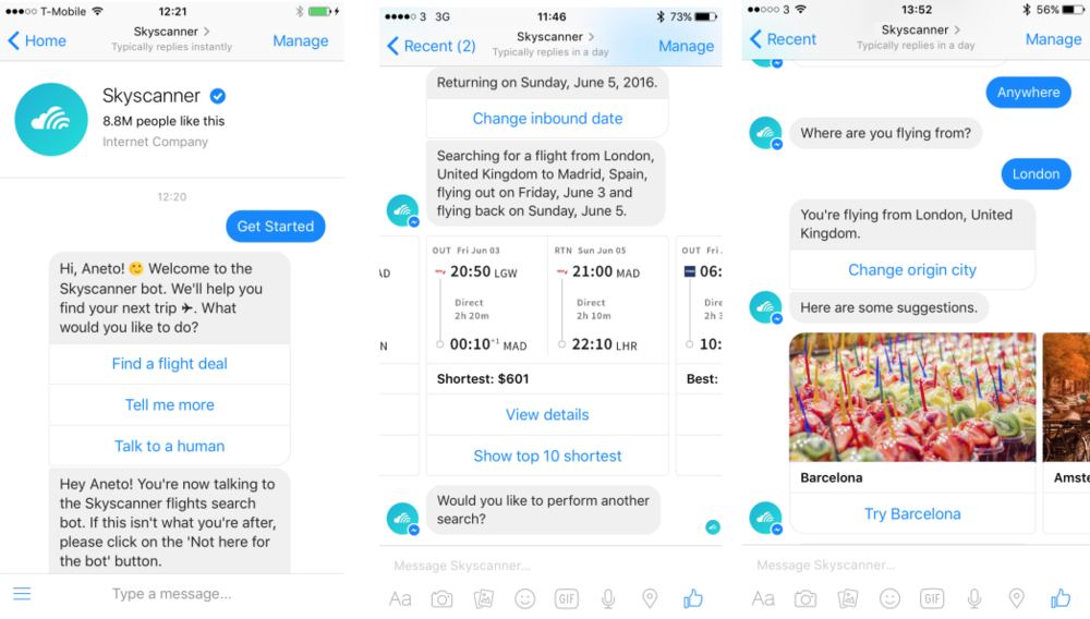 Chatbot Skyscanner