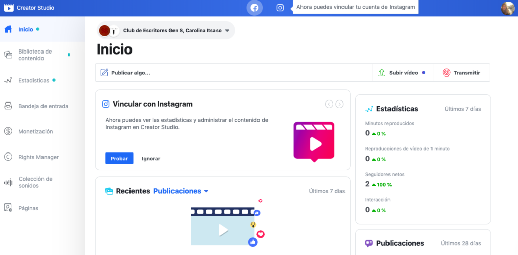 programar contenidos en Instagram con Creator Studio