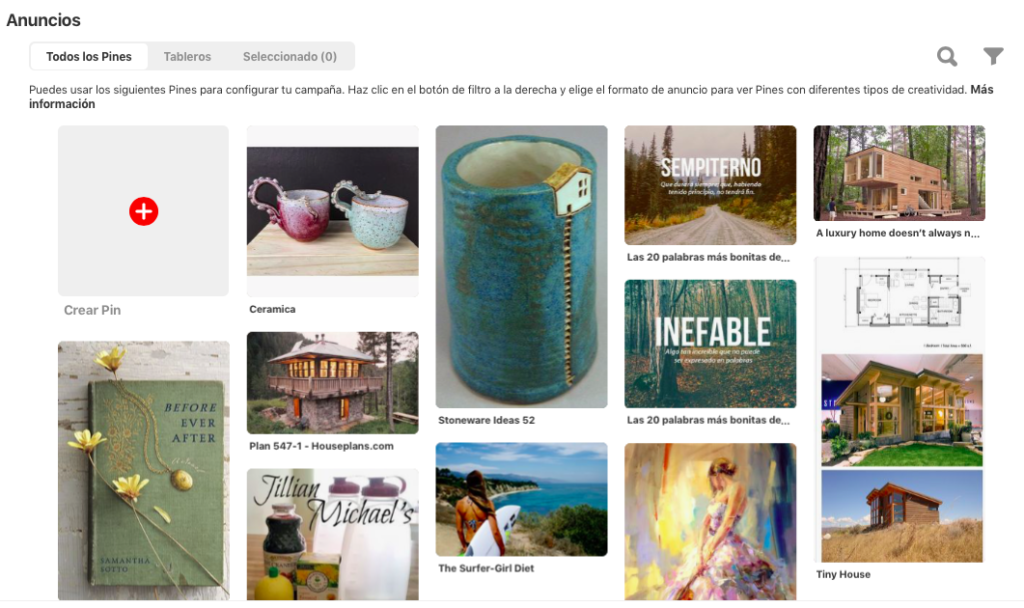 Publicidad en Pinterest
