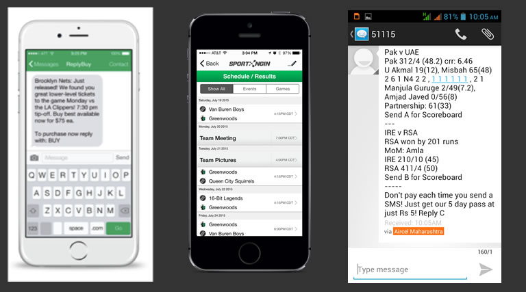 mensajes mobile para deportes