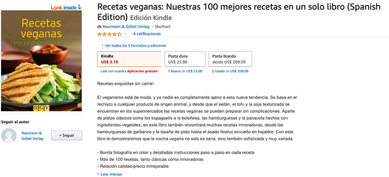 ficha de producto para Amazon