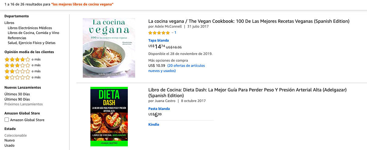 ficha de producto para Amazon