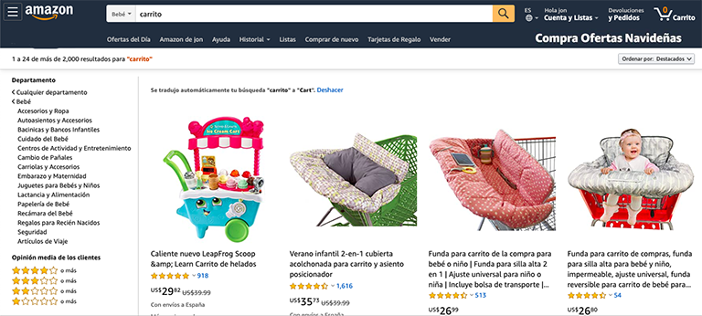 ficha de producto para Amazon