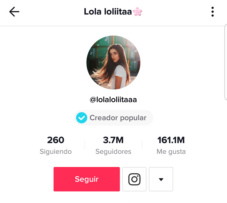 influencers de Tik Tok: Lolalolitaaa