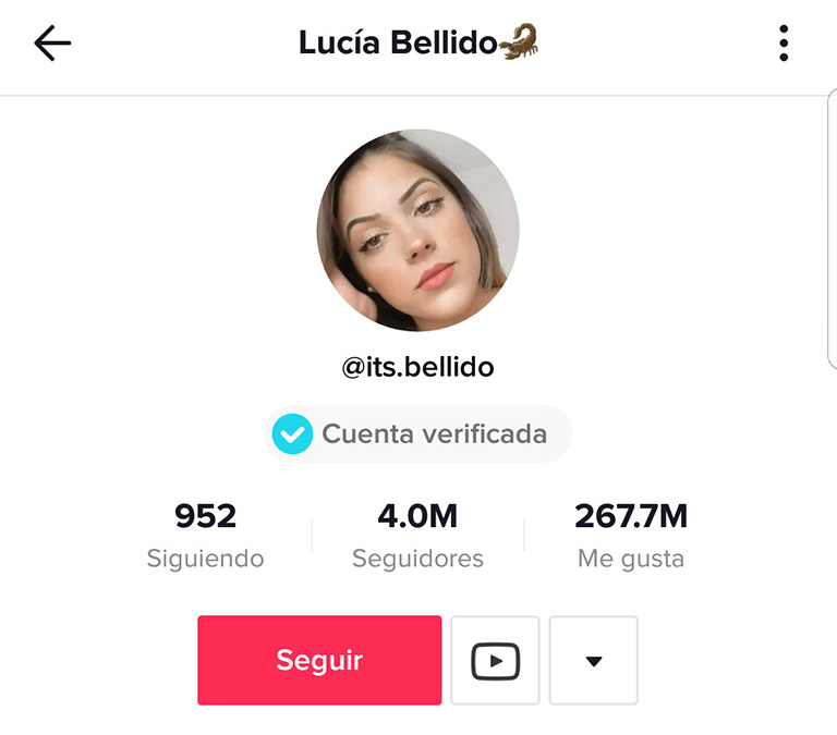influencers de Tik Tok: Lucía Bellido
