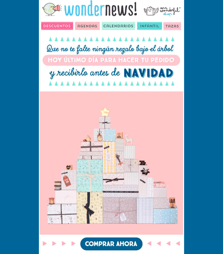 Email Marketing para Navidad: Mr. Wonderful