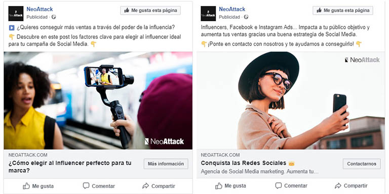 Ejemplos de anuncios de Facebook Ads