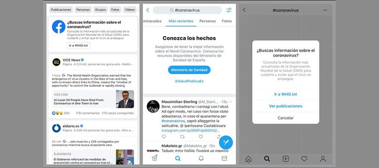Facebook ofrece información por el coronavirus