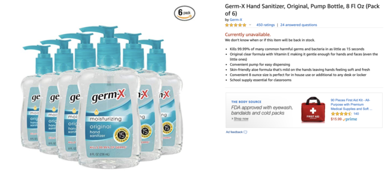 Ficha de producto en Amazon