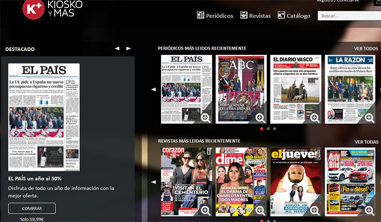 Kiosko y más: acceso gratuito a publicaciones digitales